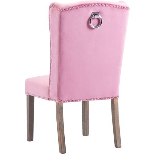 Blagovaonska stolica ružičasta baršunasta slika 17