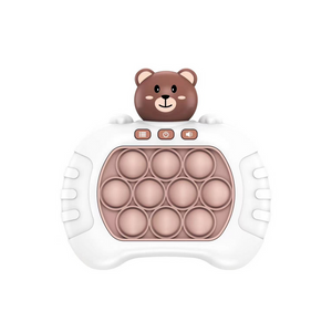 Pop It Teddy Bear Sensory Game, Battery Powered, Lights, Sounds, White