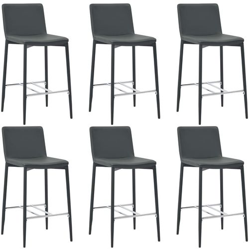 Barski stolci od umjetne kože 6 kom sivi slika 17