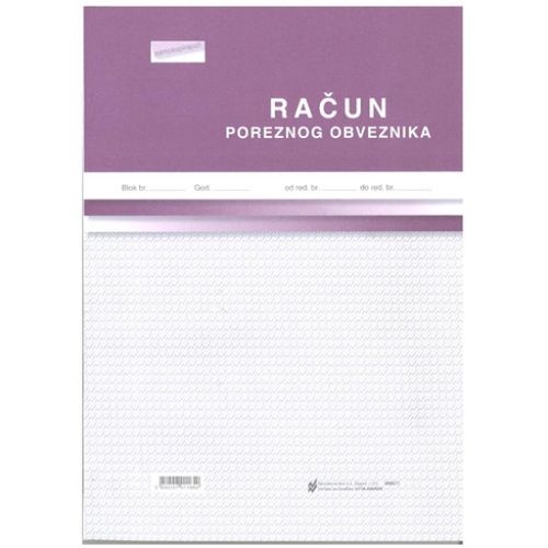 IX-348/NCR RAČUN POREZNOG OBVEZNIKA (BEZGOTOVINSKI); Blok 3 x 25 listova, 21 x 29,7 cm slika 1