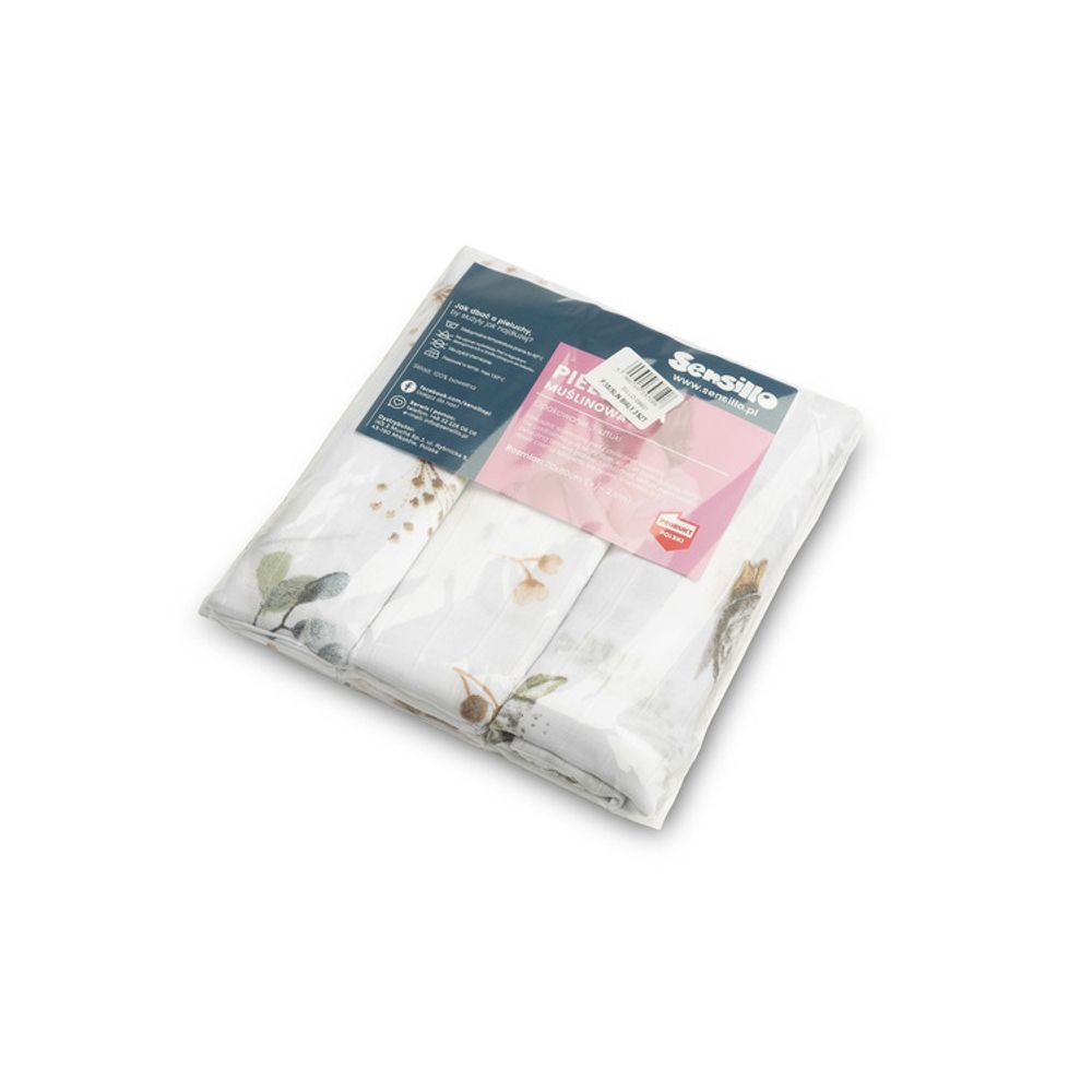 Muslin pelene 3 kom – bijela slika 3