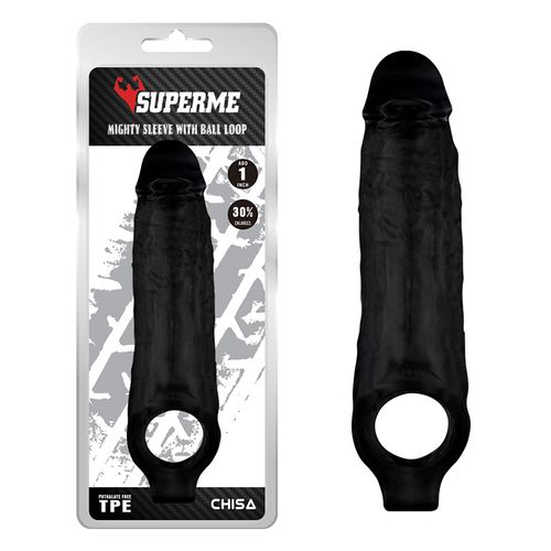 Crna navlaka za penis Mighty Sleeve slika 1