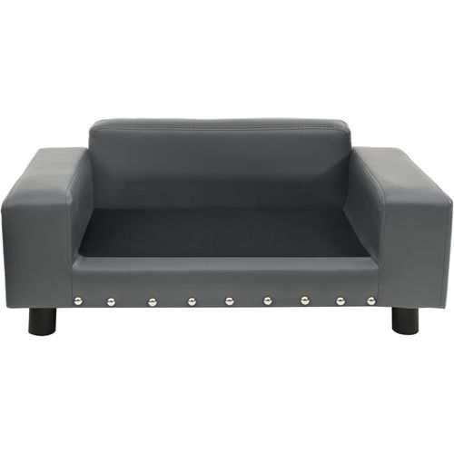 Sofa za pse siva 81 x 43 x 31 cm od pliša i umjetne kože slika 22