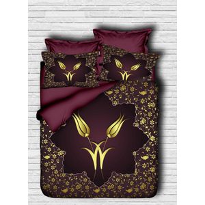 141 Maroon
Gold Double Duvet Cover Set