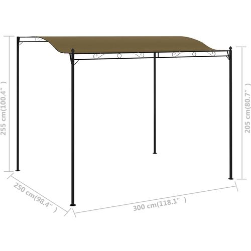 Nadstrešnica 3 x 2,5 m smeđe-siva 180 g/m² slika 20