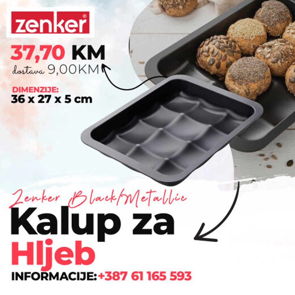 Zenker Kalup za hljeb 36x27x5 cm Black slika 1