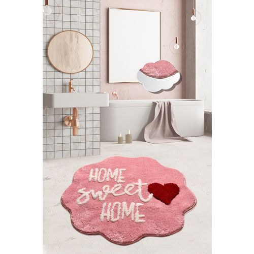 Colourful Cotton Akrilna kupaonska prostirka Home Sweet Home Pink slika 1