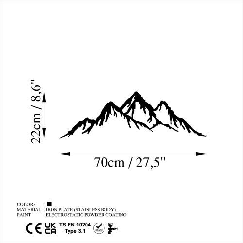 Wallity Metalna zidna dekoracija, Mountain - 5 slika 6