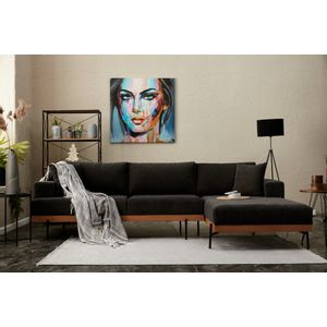 Atelier Del Sofa Kutna garnitura, Antracit Crno, Liva Right - Anthracite, Copper