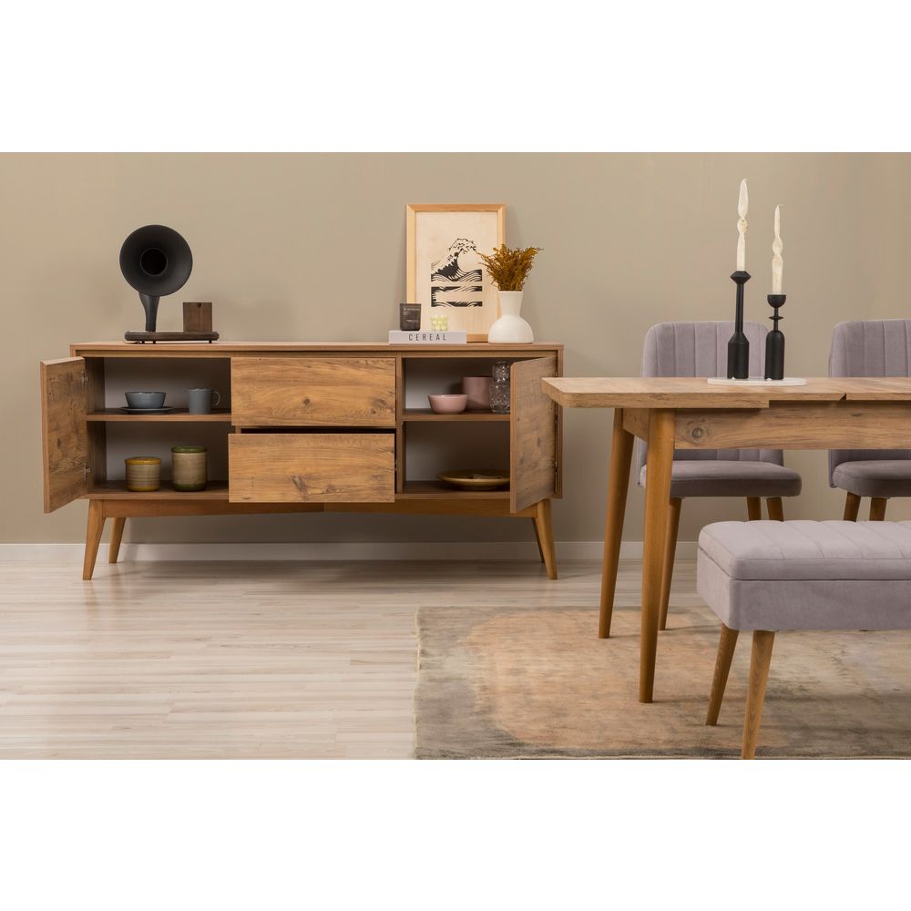 Vina Bench 04 0701 - Set za Trpezariju od 6 Komada u Sivoj Atlantic Borovini slika 5