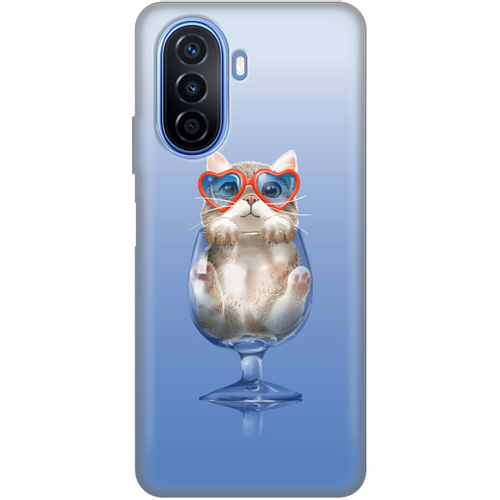 Torbica Silikonska Print za Huawei Y70/Y70 Plus Funny Cat slika 1