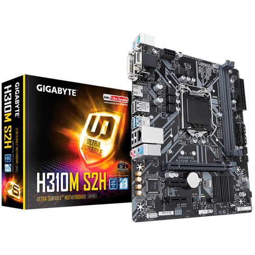 Gigabyte Main Board Desktop H310 (S1151, 2xDDR4, HDMI, DVI-D, VGA, 1xPCIex16, 2xPCIex1, ALC887, Realtek 8118 Gaming LAN, 4xSATA III, M.2, USB 3.1, USB 2.0) mATX retail slika 1