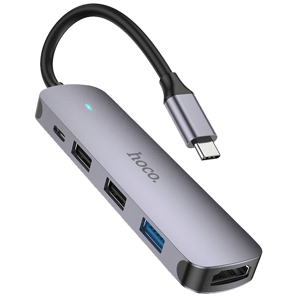 hoco. Konverter USB HUB type C to HDTV HB28 / USB3.0, USB2.0, PD, HDMI  slika 2