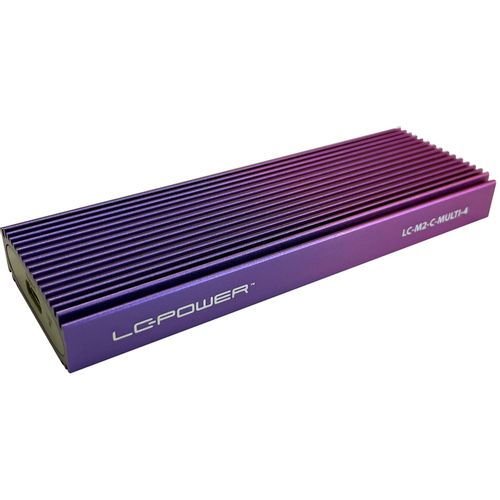 HDD SSD Rack LC Power LC-M2-C-MULTI-4 NVME / Sata M2 Enclosure for M.2 SSD USB3.2 Gen.2x1 Type C Purple slika 1