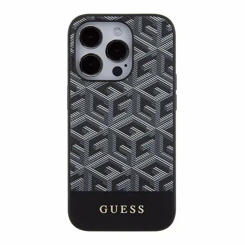 Original GUESS Hardcase GUHMP15LHGCFSEK Case za iPhone 15 PRO (Magsafe GCUBE Stripes / crna) slika 6