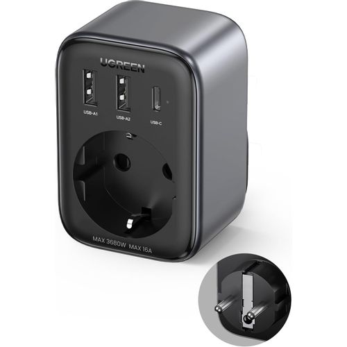 Ugreen Nexode 4u1 USB utičnica 30W s 2xUSB, 1xUSB-C i Quick Charge slika 2