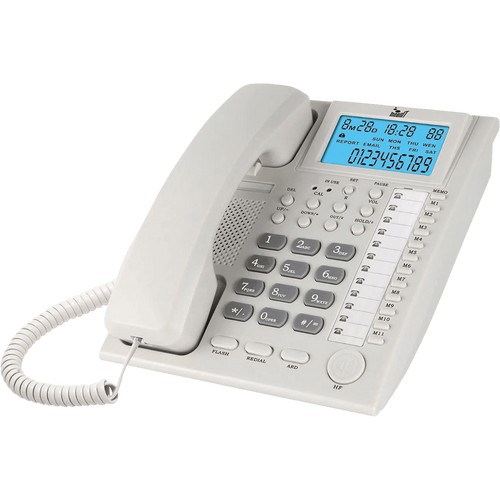 MeanIT telefon analogni, stolni, LCD zaslon, bijeli, ST200 White slika 1