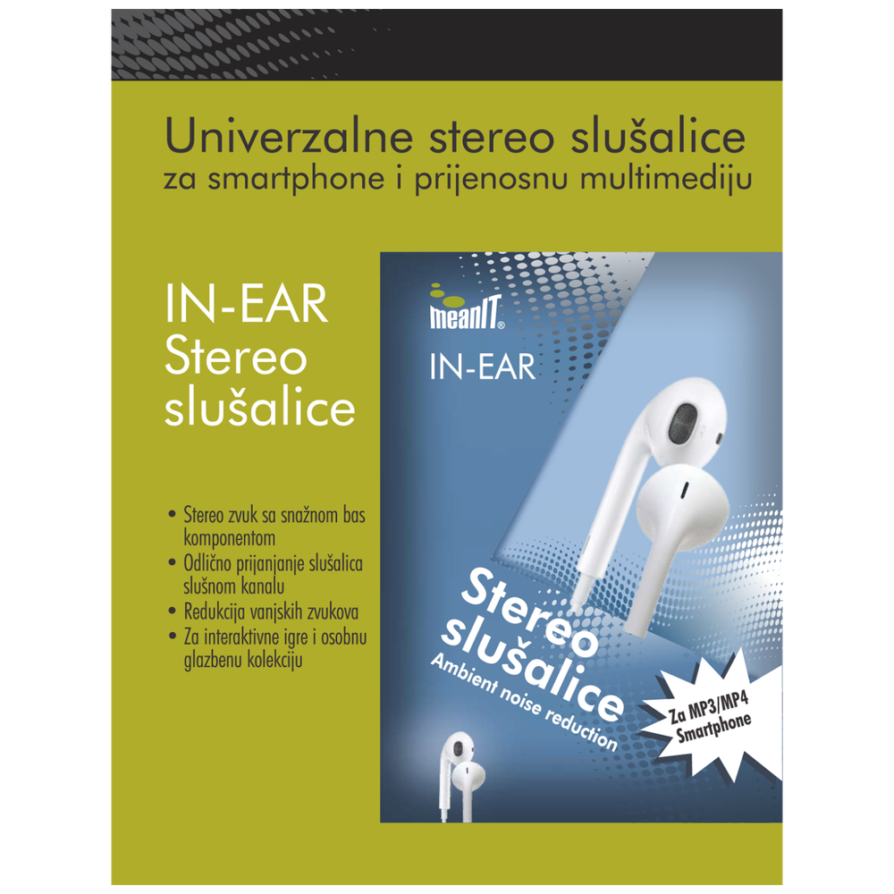 MeanIT Slušalice, stereo, 3,5mm, univerzalne, bijele - SLUNI4 slika 2