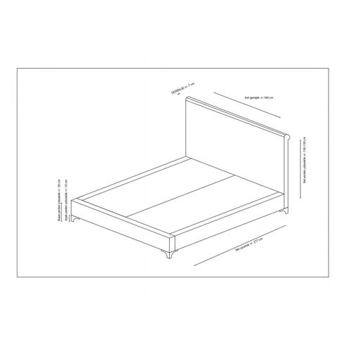 Sonata 90 x 190 - Beige Beige Single Bed Base & Headboard slika 3