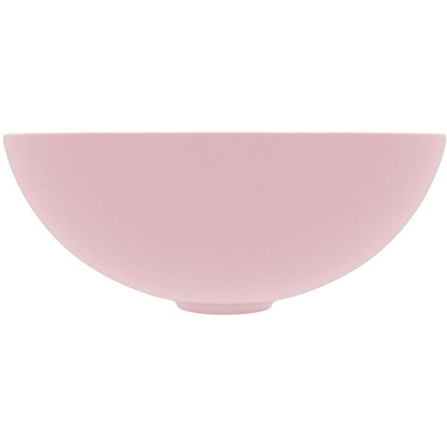 Kupaonski umivaonik od keramike mat ružičasti okrugli slika 3