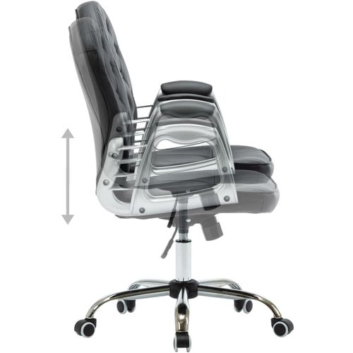 Okretna uredska stolica od umjetne kože crna slika 29