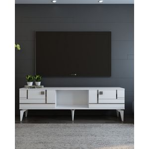 TV Stalak Madera - Bijela i Srebrna