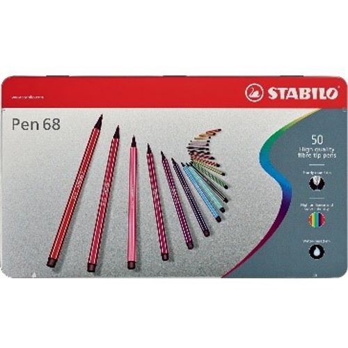 STABILO Flomasteri PEN 68 50/1 metalna kutija  slika 1