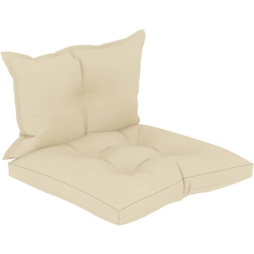Jastuci za sofu od paleta 2 kom krem od tkanine * Oštećena ambalaža/Mogući znakovi stajanja/Naborano slika 4