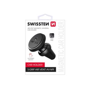 SWISSTEN držač za mobitel, metalni, magnet, za vent S-GRIP AIR VENT AV-M9 crni