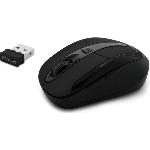 CANYON MSO -W6 2.4GHz wireless optical mouse with 6 buttons, DPI 800/1200/1600, Black, 92*55*35mm, 0.054kg slika 4