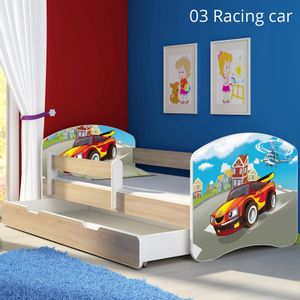 Dječji krevet ACMA s motivom, bočna sonoma + ladica 180x80 cm - 03 Racing Car