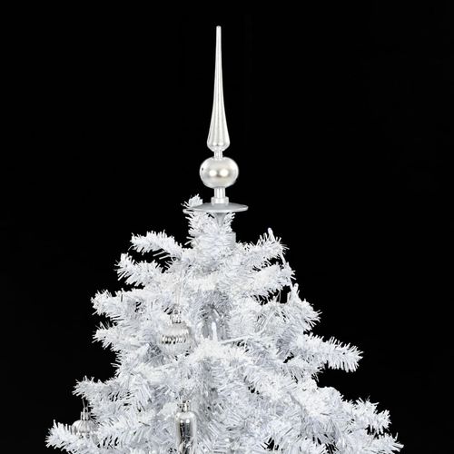 Božićno drvce koje sniježi sa stalkom bijelo 140 cm slika 12