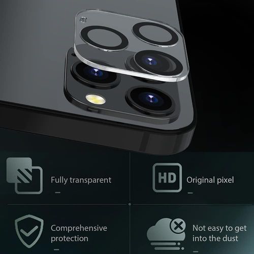 Lito - S+ staklo za kameru za iPhone 12 Pro - crno/prozirno slika 5