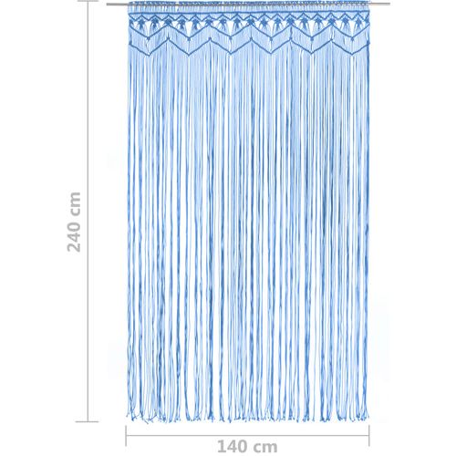 Zavjesa s makrameom plava 140 x 240 cm pamučna slika 16