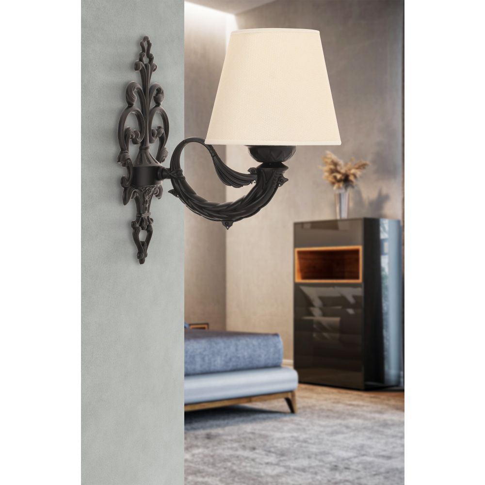 Lampa za zid Lily - Krem, Crna slika 1