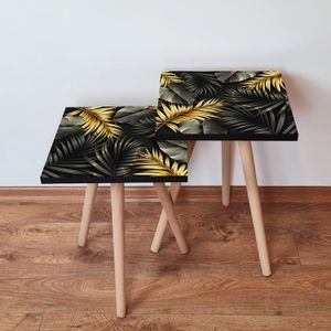 Nesting stolovi 2Shp194 - (2 komada) - boje: crna, zlatna, siva