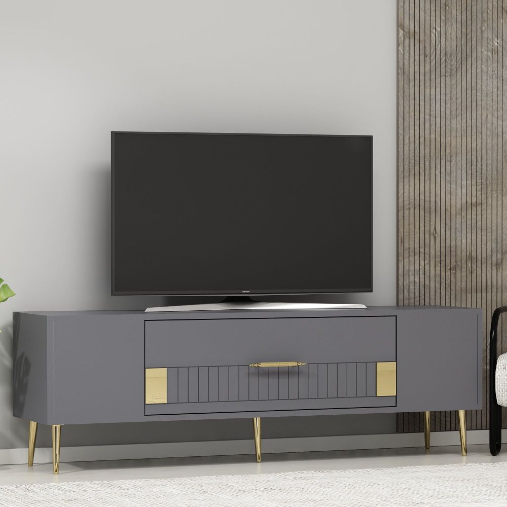 TV stalak Dekolp4, boje antracit i zlatna slika 2