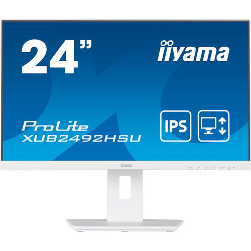 IIYAMA Monitor 24" WHITE, ETE IPS-panel, 1920x1080, 13cm Height Adj. Stand, Pivot, 250cd/m², Speakers, VGA, HDMI, DisplayPort, 4ms, USB-HUB (23,8" VIS) slika 1