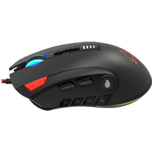 CANYON,Gaming Mouse with 12 programmable buttons, Sunplus 6662 optical sensor, 6 levels of DPI and up to 5000, 10 million times key life, 1.8m Braided cable, UPE feet and colorful RGB lights, Black, size:124x79x43.5mm, 148g slika 2