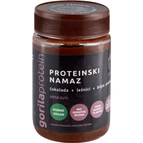 Gorila Proteinski namaz čokolada + lešnik + biljni proteini 375g slika 1