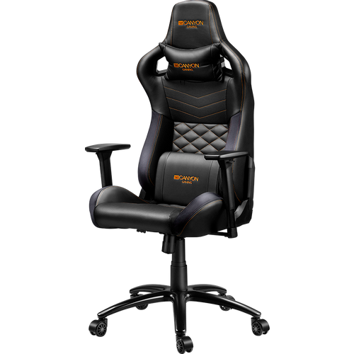 CANYON Nightfall GС-7 Gaming chair, PU leather, Cold molded foam, Metal Frame, Top gun mechanism, 90-160 dgree, 3D armrest, Class 4 gas lift, metal base ,60mm Nylon Castor, black and orange stitching slika 2