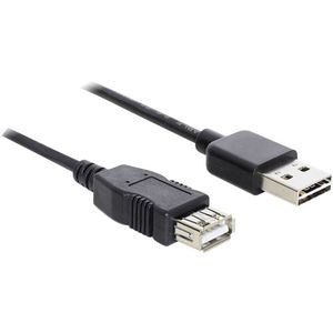 Delock USB 2.0 priključni kabel [1x muški konektor USB 2.0 tipa a - 1x ženski konektor USB 2.0 tipa a] 1.00 m crna utikač primjenjiv s obje strane, pozlaćeni kontakti, UL certificiran USB 2.0 priključni kabel [1x USB 2.0 utikač A - 1x USB 2.0 utikač A] 1 m crni pozlaćeni kontakti Delock