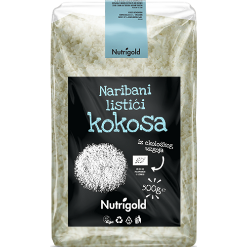 Nutrigold Naribani listići kokosa - Organski 500g  slika 1