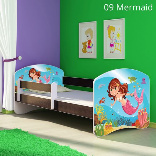 Dječji krevet ACMA s motivom, bočna wenge 140x70 cm - 09 Mermaid slika 1