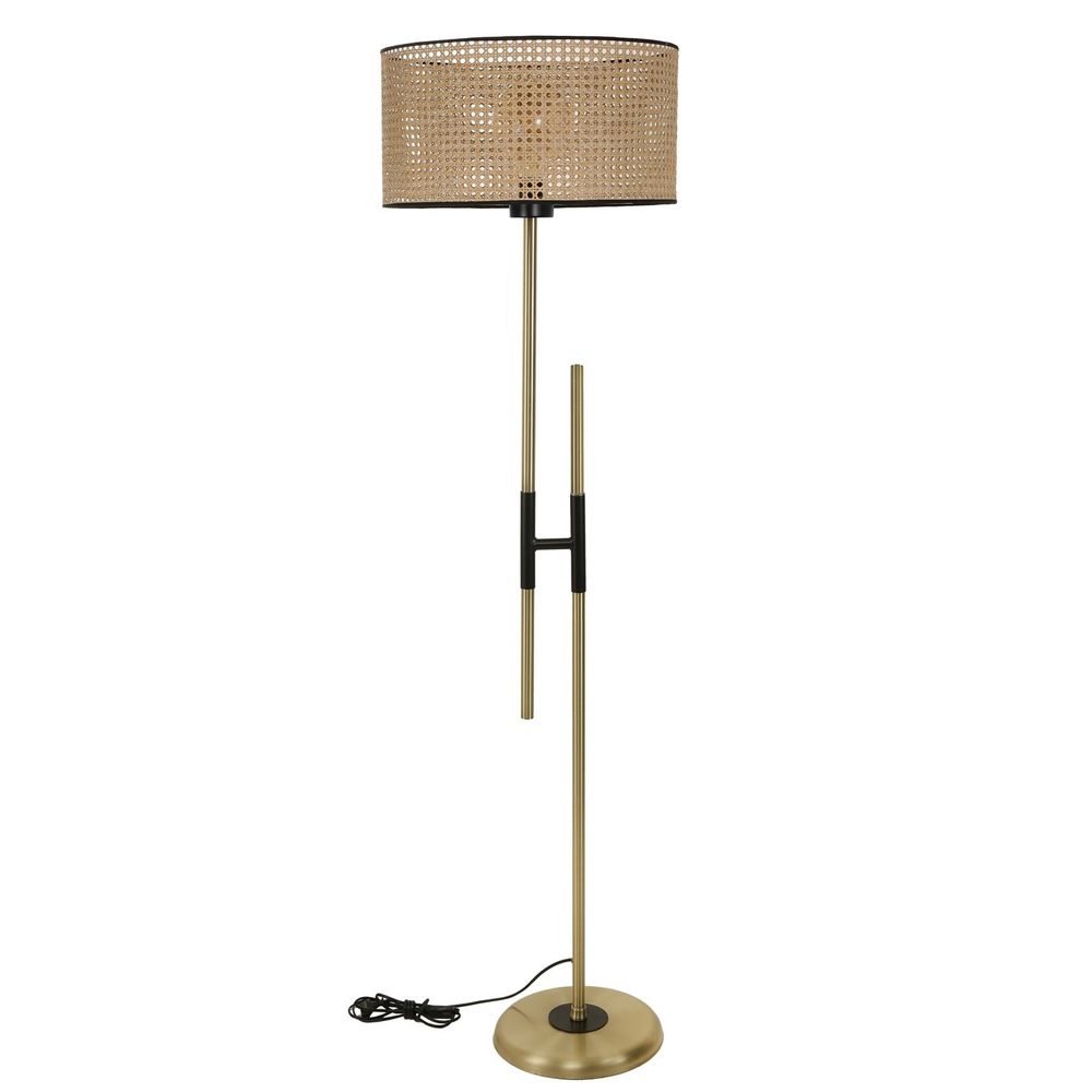 Felix Eskitme Lambader Silindir Rattan Abajurlu Wicker Floor Lamp slika 2