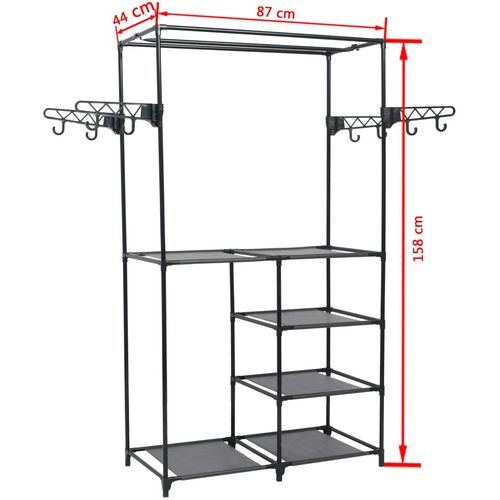 Stalak za odjeću od čelika i netkane tkanine 87x44x158 cm crni slika 5