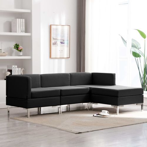 4-dijelni set sofa od tkanine crni slika 9