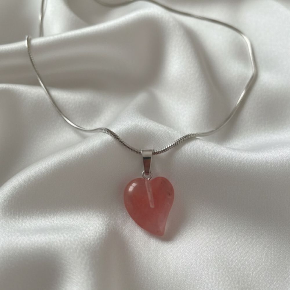 Poludrago kamenje Ogrlica - Cherry Quartz slika 1