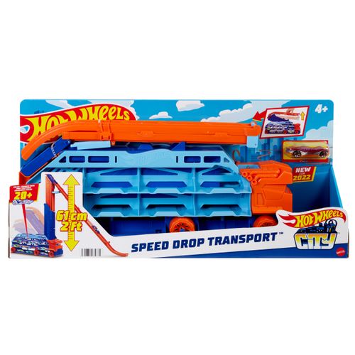 Hot Wheels Speed Drop Transporter Sa Stazom slika 1