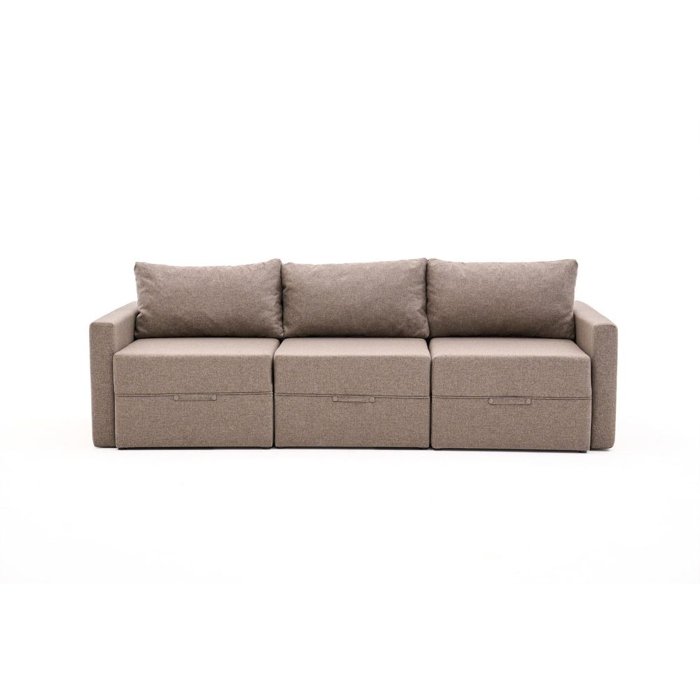 Sofa na razvlačenje za 3 osobe Saros - smeđa boja slika 3